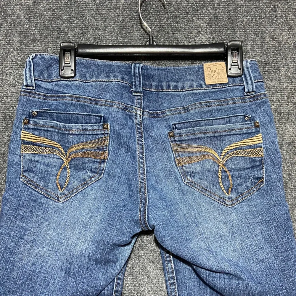 Paris Blues Y2K Low Rise Embroidered Studded Bermuda Denim Shorts Juniors 9